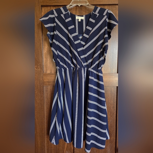 Navy Striped Women's Dress - Picture 2 of 7